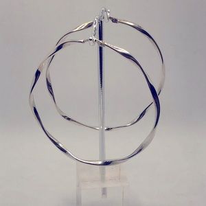 Sterling Silver Wavy Hoops